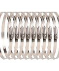 10Pcs 7 Inch Stainless Steel Hose Clamps Set With Worm Gear Adjustable 6.8-7.8 Inches Range Heavy Duty Water Pipe and Fuel Line Clips For Automotive And Mechanical Use