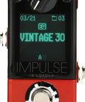 Red Impulse IR Loader Guitar Pedal With Cab Simulator and IR Loader featuring display and knob control