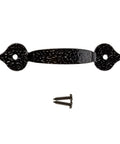 Hammered Black Drawer Pull With Three And One Quarter Inch Centers For Antique Cabinets Dresser Drawers And Desks Made Of Steel With Gloss Black Finish Reproduction Furniture Hardware Easy To Install Includes Mounting Screws Vintage Arrow End Handle