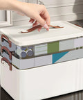 Clear Large Medical Box With Multi Layer Design For Home And Travel Big Capacity Pill Organizer, hand lifting handle