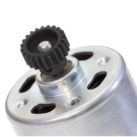 Mod 1 44T 8mm Bore Hardened Steel Pinion Gear For RC Cars And Trucks mounted on motor, close-up view