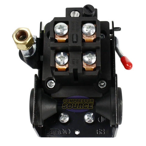 Built Tough Air Compressor Pressure Switch Control, 26 Amp, Single Port, 135-175 PSI Range, NPT 1/4 Inlet, front view