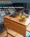 Heavy Duty Metal Drop Leaf Table Supports 4PK Zinc Plated Alloy Steel Sliding Bracket Kit For Folding Kitchen Dining And RV Tables on a wooden table with fruits