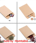 500 Pack Self Adhesive Kraft Paper Small Coin Envelopes For Stamps Seeds And Small Parts Storage Mini Envelopes displayed with contents