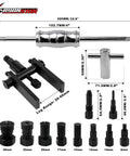 13 Piece Motorcycle Blind Bearing Puller Tool Kit with Slide Hammer and Expandable Collets 8mm through 32mm for internal bearing removal
