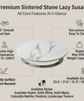 Must-Have 360 Degree Marble Lazy Susan For Tabletop, featuring sintered stone turntable with smooth swivel base and scratch-resistant surface.