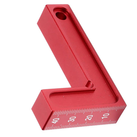Dead True 90 Degree Positioning Square Aluminum Alloy Right Angle L Shaped Layout Tool Zero Play Gauge For Cabinet Carpentry And Tough Diy Builds Red, 75x45mm size, precise layout.