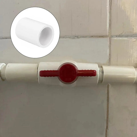 20 Pack One Half Inch PVC Pipe Coupling Socket To Socket Fittings For Center Connections installed with red valve