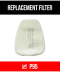 Particulate Prefilters 50 Per Case P95 NIOSH Approved Oil Resistant Filters for solids and liquid aerosols, front view.