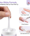 Non Sticky Solid Builder Nail Gel Kit For 3D Nail Sculpting And Extensions, HEMA Free Sculpting Gels demonstration