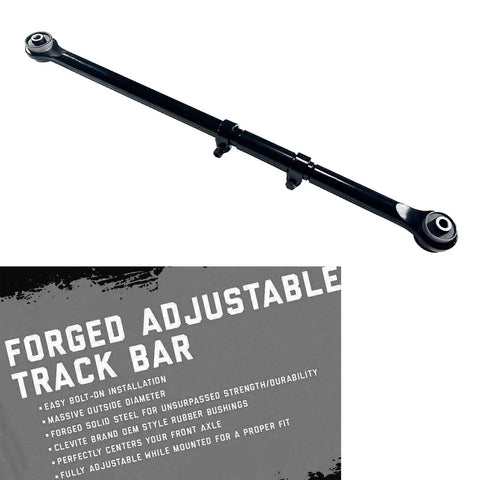 Forged Adjustable Rear Track Bar For 0 To 5 Inch Lift Fits Ram 2500 4WD Panhard Rods 2 To 4 Inch Adjustable Track Arm With Poly Bushings And Heavy Duty Beefed Up Durability, black steel bar