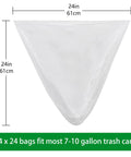 No Mess Clear Trash Bags Bulk Bundle One Thousand Count Seven To Ten Gallon Scent Free Garbage Liners, 24x24 inches size.
