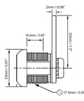 Technical diagram showing dimensions of Cam Lock Set for Drawer and Cabinet, 13/16 Inch Cylinder, fits up to half-inch panel thickness.