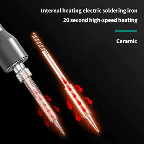 Digital Soldering Iron Heat Set Insert Tool Kit For Fast Workhorse Threaded Inserts In Plastic And 3D Printing, showing high-speed ceramic heating