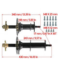 Heavy Duty Go Kart Rear Axle Kit, 48V 1000W Electric Drive With 16 Tooth Drive Gear, 9.5 to 1 Gear Ratio shown with dimensions