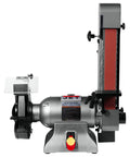 Bad Boy Workhorse 8 Inch Angle Grinder And 2 X 48 Belt Sander Combo With 1 Horsepower Motor side view, showcasing dual function for workshop sanding.