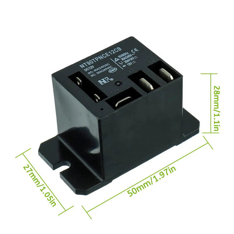 12V DC Power Relay With 30A And 40A SPDT Contacts 1NO 1NC Flange Mount 10 Quick Connect Terminals Mini Relay Pack Of 2