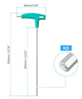 3mm T Handle Hex Key Wrench Beefy Long Arm Heavy Duty CRV Steel Ergonomic Hex Wrench For Furniture Bicycles Auto Repair And Home DIY Green All Purpose showing 350mm length