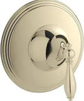 Finial Traditional Thermostatic Valve Trim With K Joint Installation, ADA Compliant Ergonomic Lever, Vibrant French Gold Finish