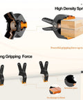 EMART 12-pack heavy-duty 4.5-inch plastic spring clamps with orange jaws for backdrop stands