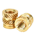 50 Pack Brass Heat Set Inserts M3 For Laptop Repairs And 3D Printing Projects image showing knurled brass inserts for secure bonding.