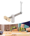 Clamp Style Hole Clamp For Woodworking And Workbench Setup, heavy duty steel with brass stop, used in woodworking project