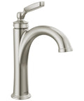 Brushed Nickel Single Hole Bathroom Faucet For Vanity With 1 Hole Or 3 Hole Install Push Pop Drain Assembly Metal Spout Deck Plate Included Durable Stainless Steel Build Easy Valve Slick Modern Look