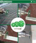 Diamond Metal Cut Off Wheel Set Pro Grade Heavy Duty 30mm 40mm 50mm with 6mm Round Shaft in action cutting materials