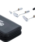 Led Magnetic Pick Up Tool And Inspection Mirror Set with case, extendable 665mm shaft, black and silver finish