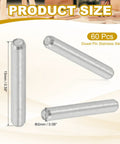 Prime Grade 2mm X 15mm Stainless Steel Dowel Pins 60 Pack showing size and details for woodworking and repairs.