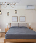 Three Light Plug In Pendant With Hemp Rope And Metal Cage Shades, 27 Feet Adjustable Twisted Rope Hanging Lighting in bedroom