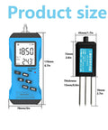 7 In 1 Soil Tester Digital PH Meter For Soil Moisture Temperature NPK Conductivity Backlit LCD Garden Kit size dimensions