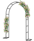 Sturdy Garden Pergola Arch With No Fuss Base For Climbing Plants Four Point Six Feet Wide And Seven Point Nine Feet Tall Easy Setup Wind Resistant Ideal Bridal Party Backdrop For Weddings And Outdoor Gardens with floral decorations