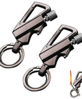 All In One Multitool Lighter Keychain With Bottle Opener, Reusable Waterproof Fire Starter For Outdoor Survival, Black Dual Pack