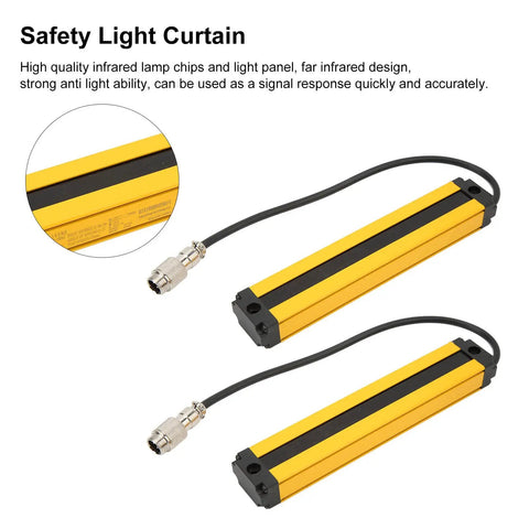 Industrial Safety Light Curtain Sensor With Heavy Duty Six Beam Detector And Ip65 Rated Aluminum Housing Built Tough For Machine Guarding And Shop Floor Setup That Handles Rough Jobs Without A Hitch