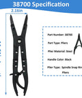 Heavy Duty 12 Inch Spindle Snap Ring Pliers With Ratchet Locking For Ford F Series 2007 Through 2020 Super Duty 4x4 Pickups Internal