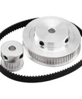 Built Tough GT2 Timing Pulleys With Precision Cut Teeth And Solid Aluminum Housing Run Crazy Smooth, includes two sizes and a belt.