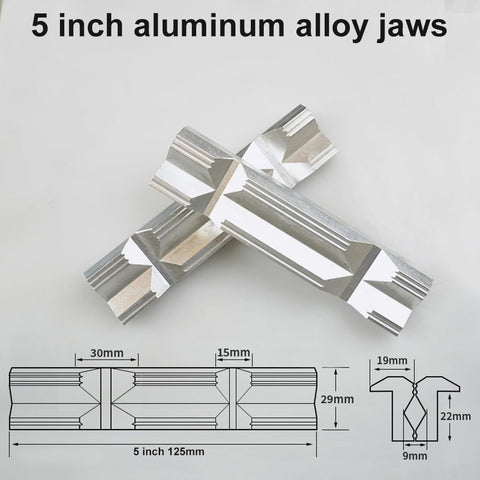 5 inch aluminum alloy jaws designed for Heavy Duty Steel Machinist Vise For secure pipe clamping and CNC milling tasks.