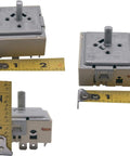 Electric Range Infinite Switch Replacement Model Specific Fit For 240V 15A On Off Temperature Control And Burner Power Compatible With 316238202 4838969 AP6799823 PS12584881, shown with tape measure