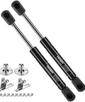Set of 2 gas struts and brackets, 7 Inch 18 Lb Gas Struts For RV Cabinet Doors With Brackets, black finish, easy install.
