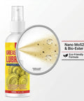 Heavy Duty Rust Remover And Anti Rust Lubricant Spray with precision nozzle and mist for targeted use on gears and chains.