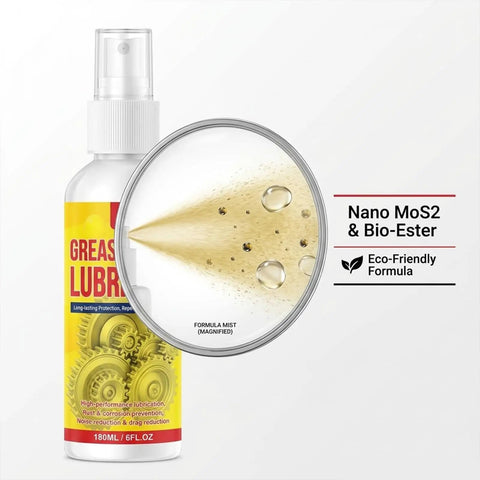 Heavy Duty Rust Remover And Anti Rust Lubricant Spray with precision nozzle and mist for targeted use on gears and chains.