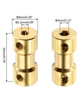 Brass Shaft Couplers 4Pcs 2.3mm To 3mm Motor Shaft Connectors With Screws For RC Cars And Planes Durable Easy Fit Hexagon