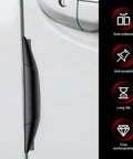 Heavy Duty Car Door Edge Guards For Tesla Cybertruck 2024 To 2026, black rubber guard shown on door edge for protection.