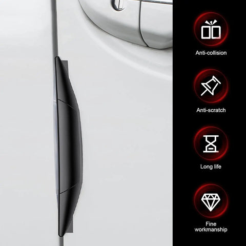 Heavy Duty Car Door Edge Guards For Tesla Cybertruck 2024 To 2026, black rubber guard shown on door edge for protection.