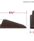 Heavy Duty Rubber Door Wedge 2 Pack Brown Non Marking Grip Lip For Hard Floors Carpets And Outdoor Surfaces side view