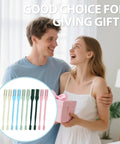 Couple exchanging gift with 5 color 2-In-1 Nasal Hair Cutter With Double Sided Nose Hair Knife, ergonomic and travel friendly.