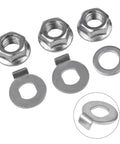Secure Fit 12mm E-Bike Hub Motor Nuts Safety Washer Steel Locking Hardware For Premium Copper Anodized Bike Parts That Keeps Your Ride Tight And Safe From Vibrations Without Hassle. 12mm steel nuts and safety washers set