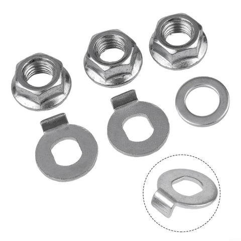 Secure Fit 12mm E-Bike Hub Motor Nuts Safety Washer Steel Locking Hardware For Premium Copper Anodized Bike Parts That Keeps Your Ride Tight And Safe From Vibrations Without Hassle. 12mm steel nuts and safety washers set