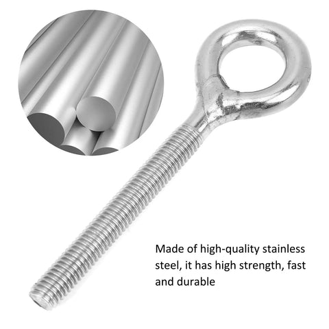 10 Pack M5 Eye Bolt and Eye Hook Kit in Stainless Steel for Hanging and Lifting, Boss Grade Heavy Duty Screw Eyelets for Wood and Metal Projects, Durable Ring Hooks for Solid Load Support, stainless steel threaded eye bolt